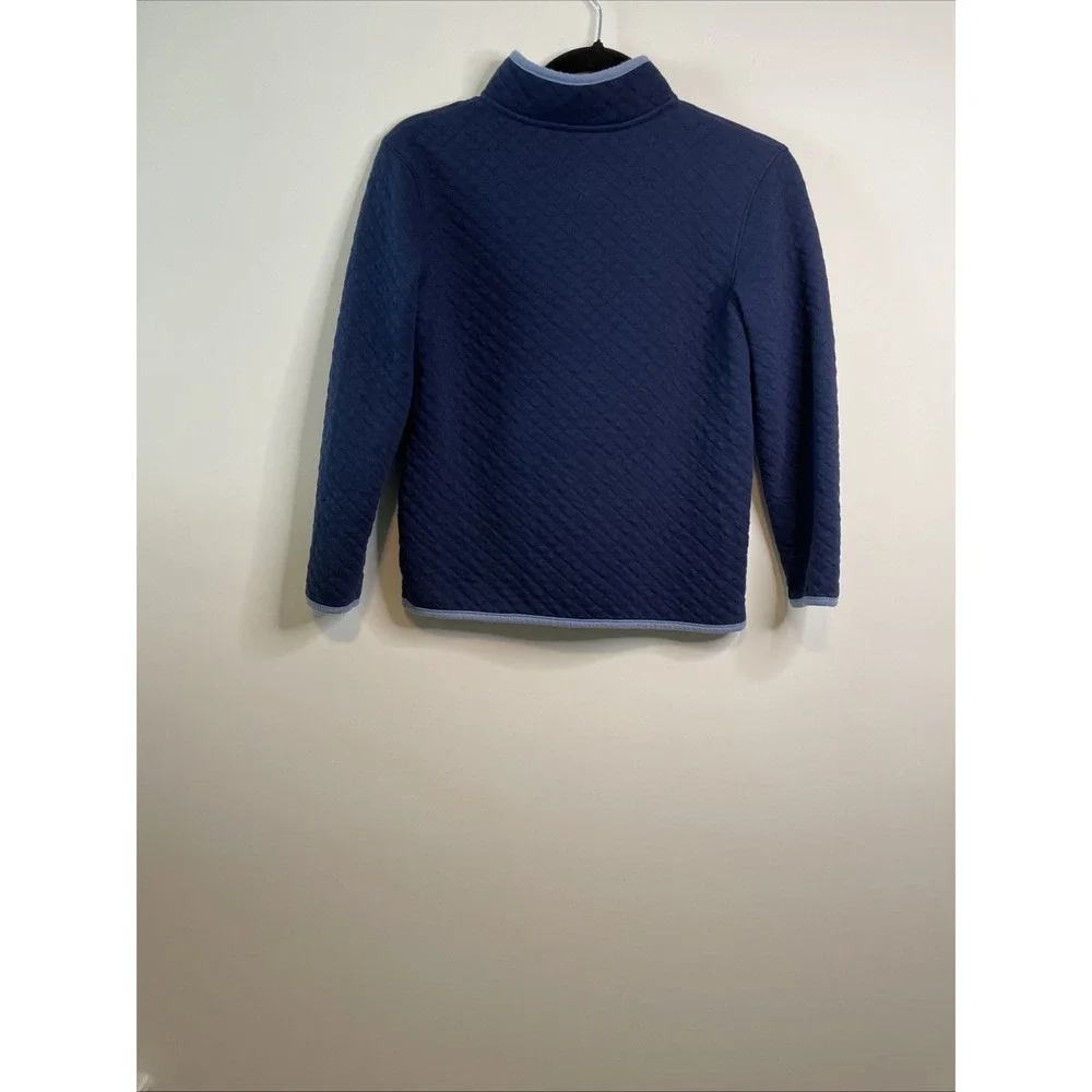 Cat & Jack Boys M 8 Navy Blue Quilted Half Zip Pullover Jacket